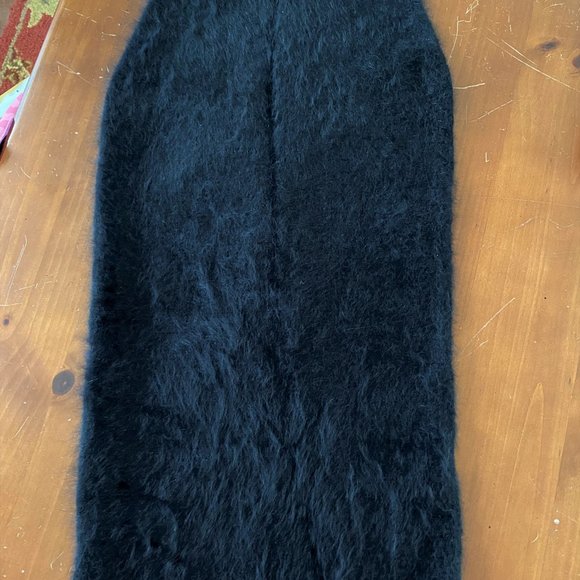 Helmut Lang Black Veneered Angora Pencil Skirt - Picture 2 of 6